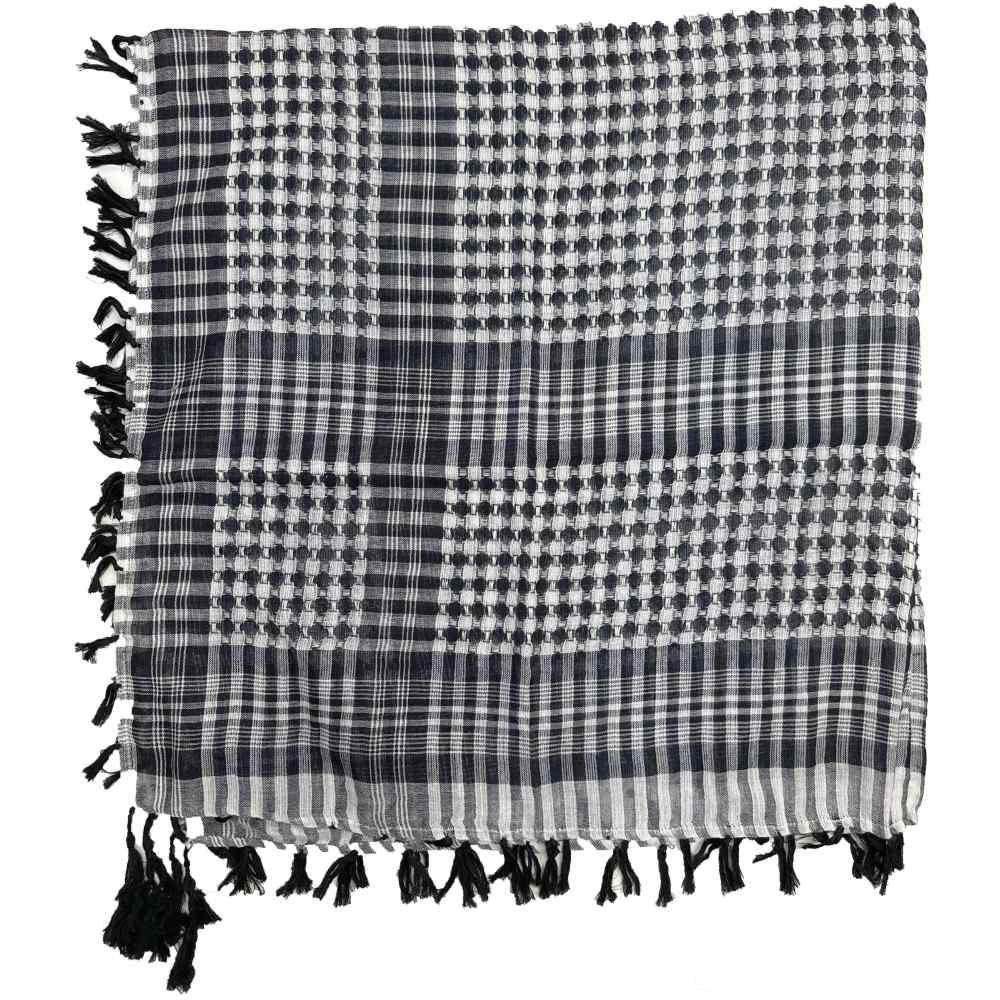 Zac's Alter Ego - PLO Arafat Square Scarf With Tassel Scarf - Black/White